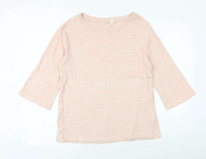 Gap Womens Orange Round Neck Polyester Pullover Jumper Size S