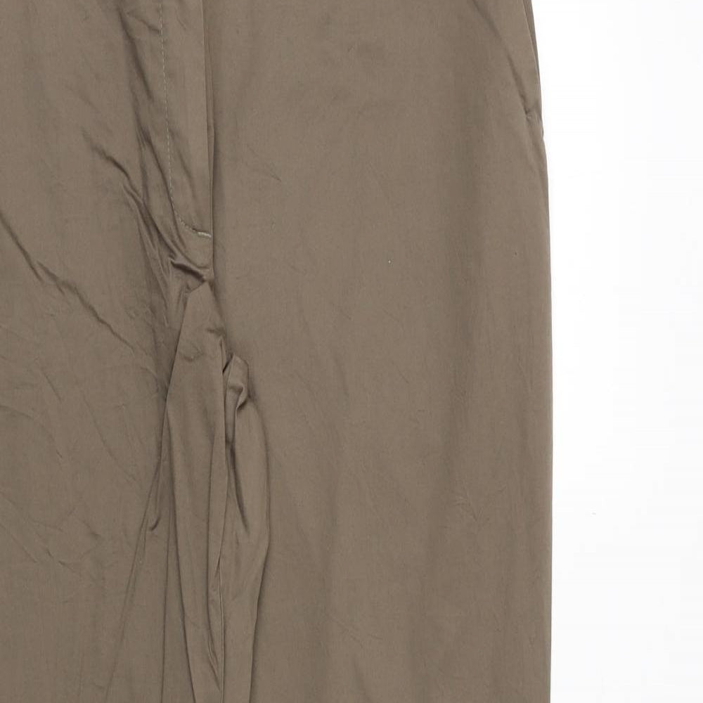 Jake S Womens Green Polyester Chino Trousers Size 39 in Regular Zip