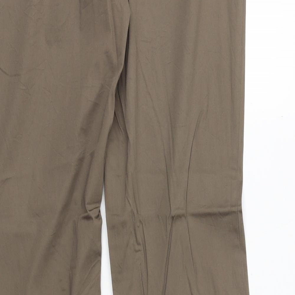 Jake S Womens Green Polyester Chino Trousers Size 39 in Regular Zip
