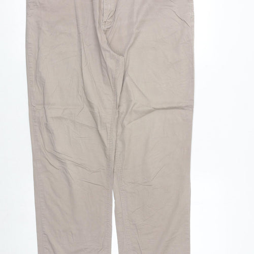 Miss joanna Womens Beige Cotton Trousers Size 38 in Regular Zip