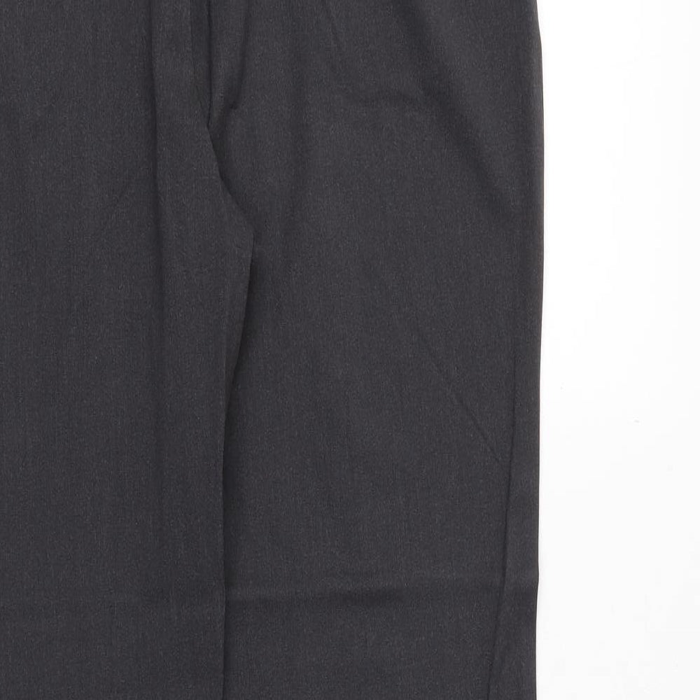 Marks and Spencer Womens Grey Polyester Dress Pants Trousers Size 14 Regular Zip - Zipped Pockets