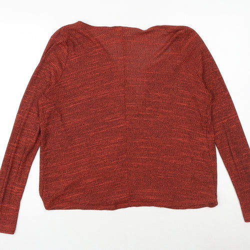 River Island Womens Orange Geometric Polyester Basic Blouse Size 10 V-Neck