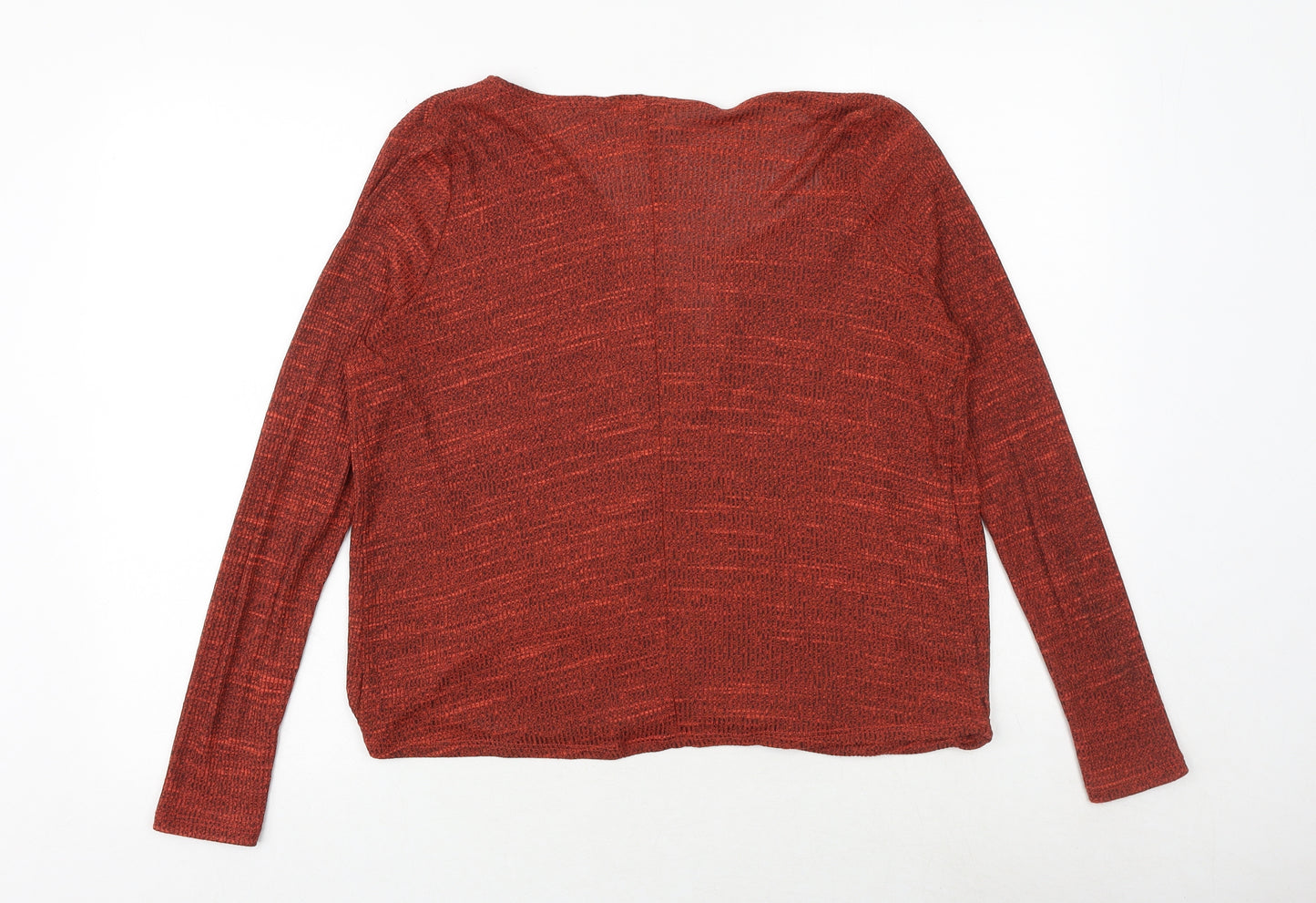 River Island Womens Orange Geometric Polyester Basic Blouse Size 10 V-Neck