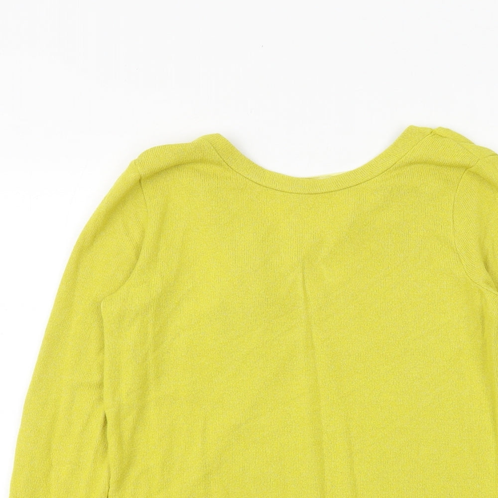 River Island Womens Yellow Round Neck Viscose Pullover Jumper Size 6