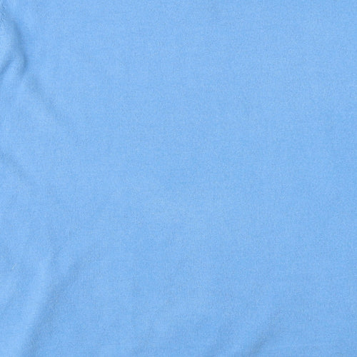 Marks and Spencer Mens Blue V-Neck Acrylic Pullover Jumper Size L Long Sleeve