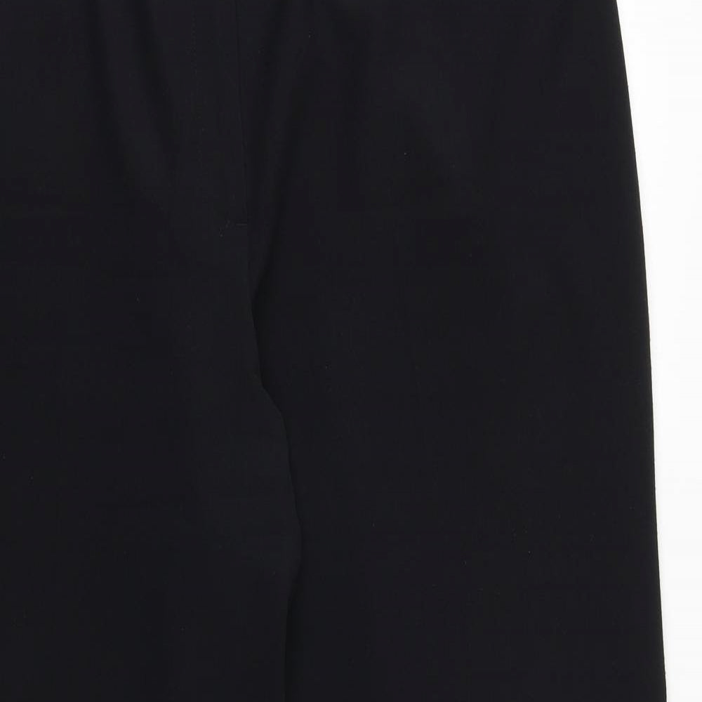 Marks and Spencer Womens Black Polyester Cropped Trousers Size 18 Regular Zip