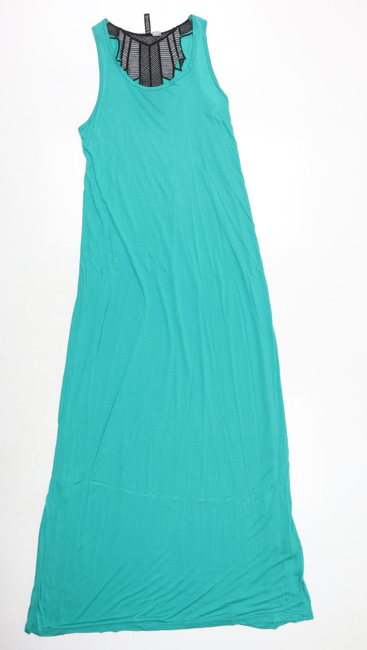 H&M Womens Green Viscose Maxi Size 8 Round Neck Pullover