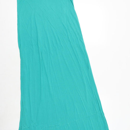 H&M Womens Green Viscose Maxi Size 8 Round Neck Pullover