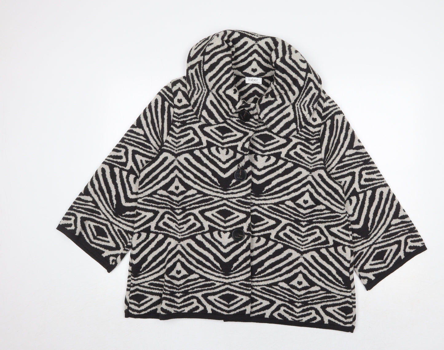 Faber Womens Multicoloured Geometric Jacket Size 16 Button