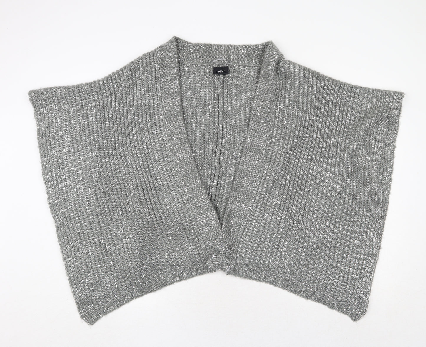 NEXT Womens Grey V-Neck Acrylic Cardigan Jumper One Size