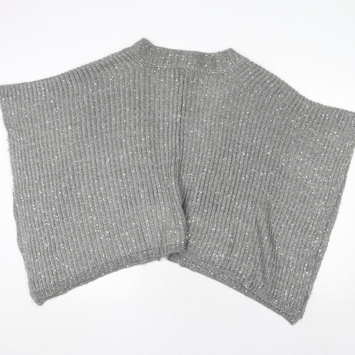 NEXT Womens Grey V-Neck Acrylic Cardigan Jumper One Size