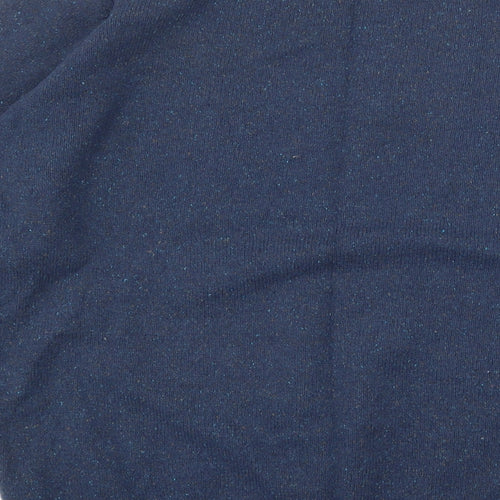 Austin Reed Mens Blue Round Neck Geometric Wool Pullover Jumper Size M Long Sleeve