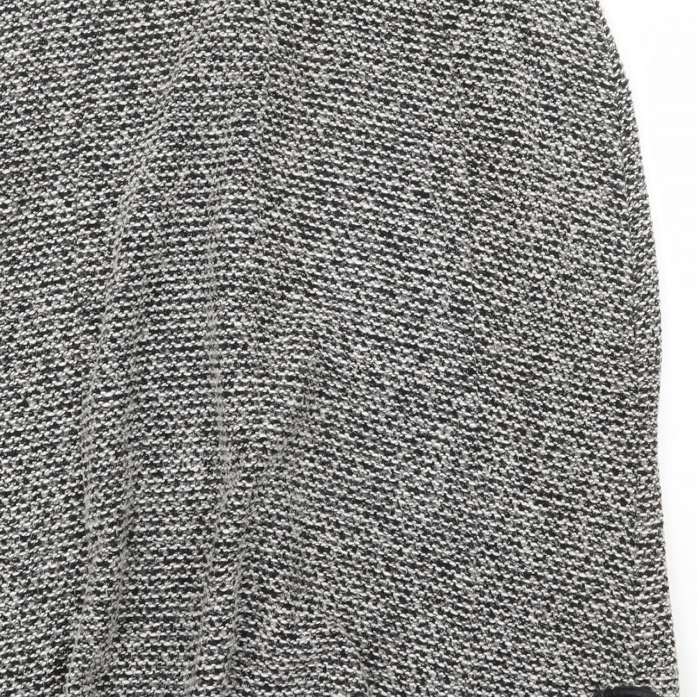 NEXT Womens Grey Geometric Jacket Poncho Size 10 Button