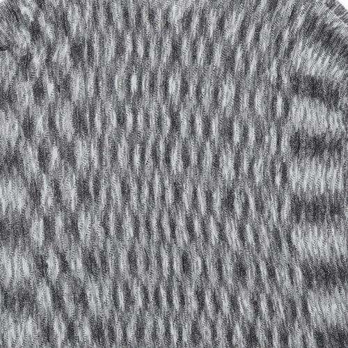 Laetita Mem Womens Silver V-Neck Geometric Acrylic Pullover Jumper Size 2XL