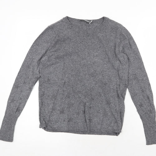 Mini Velvet Womens Grey Round Neck Cotton Pullover Jumper Size 8