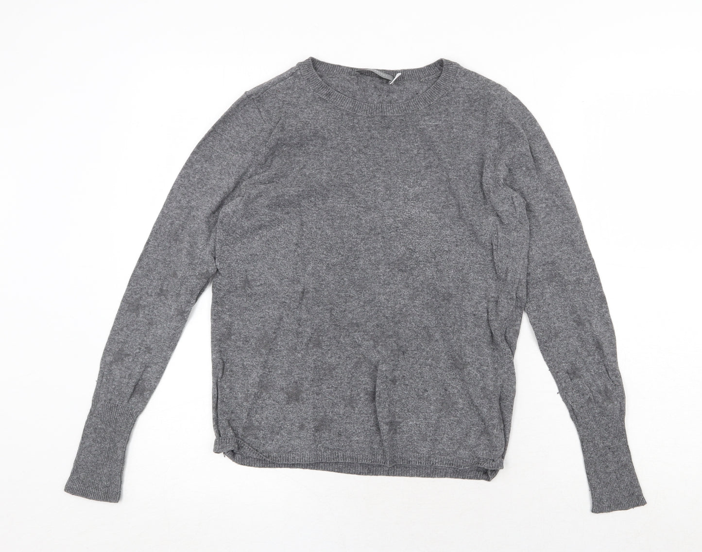Mini Velvet Womens Grey Round Neck Cotton Pullover Jumper Size 8