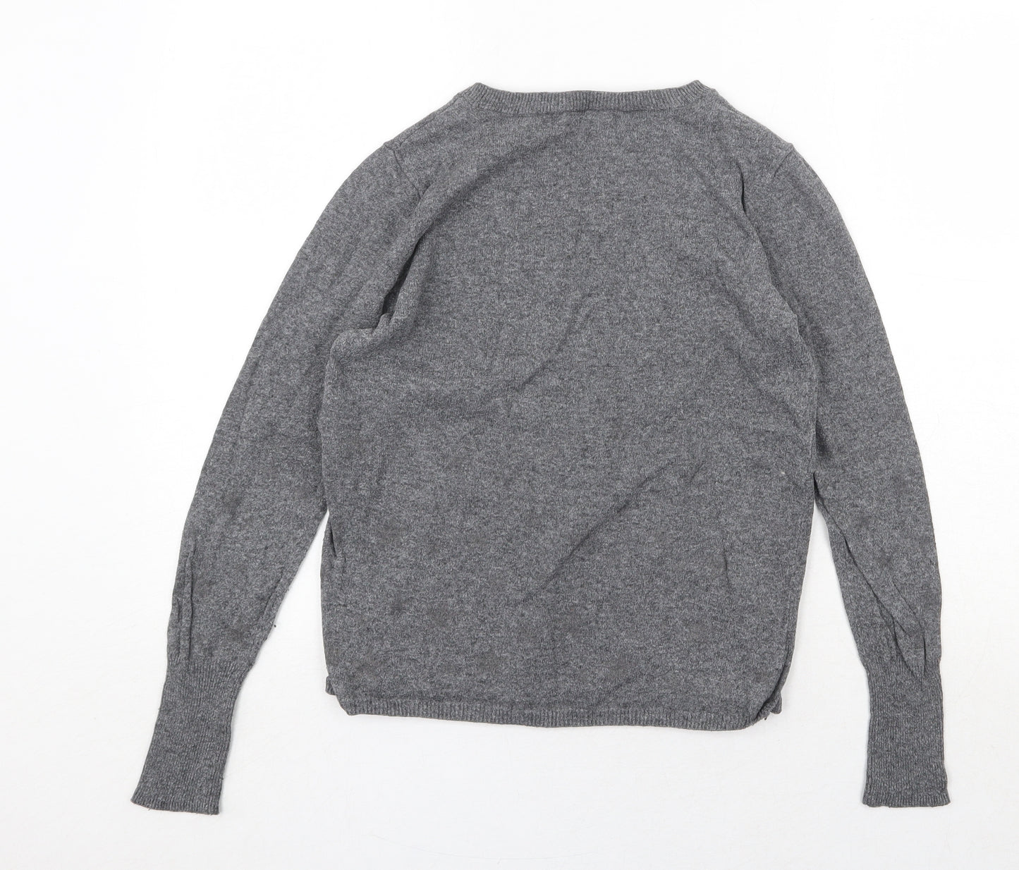 Mini Velvet Womens Grey Round Neck Cotton Pullover Jumper Size 8