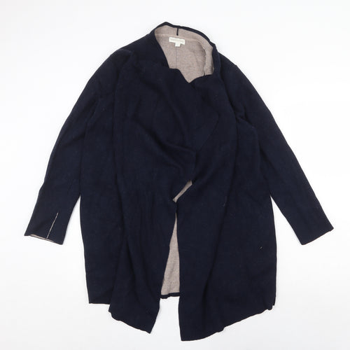 Monsoon Womens Blue V-Neck Cotton Cardigan Jumper Size L