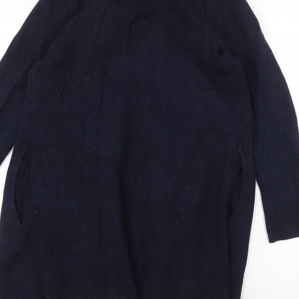 Monsoon Womens Blue V-Neck Cotton Cardigan Jumper Size L