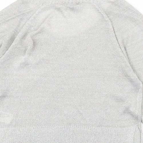 H&M Womens Silver Scoop Neck Viscose Pullover Jumper Size XS