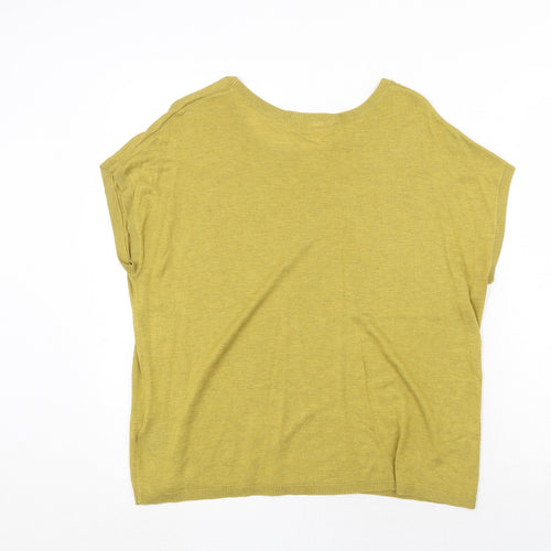 H&M Womens Yellow Round Neck Acrylic Pullover Jumper Size L