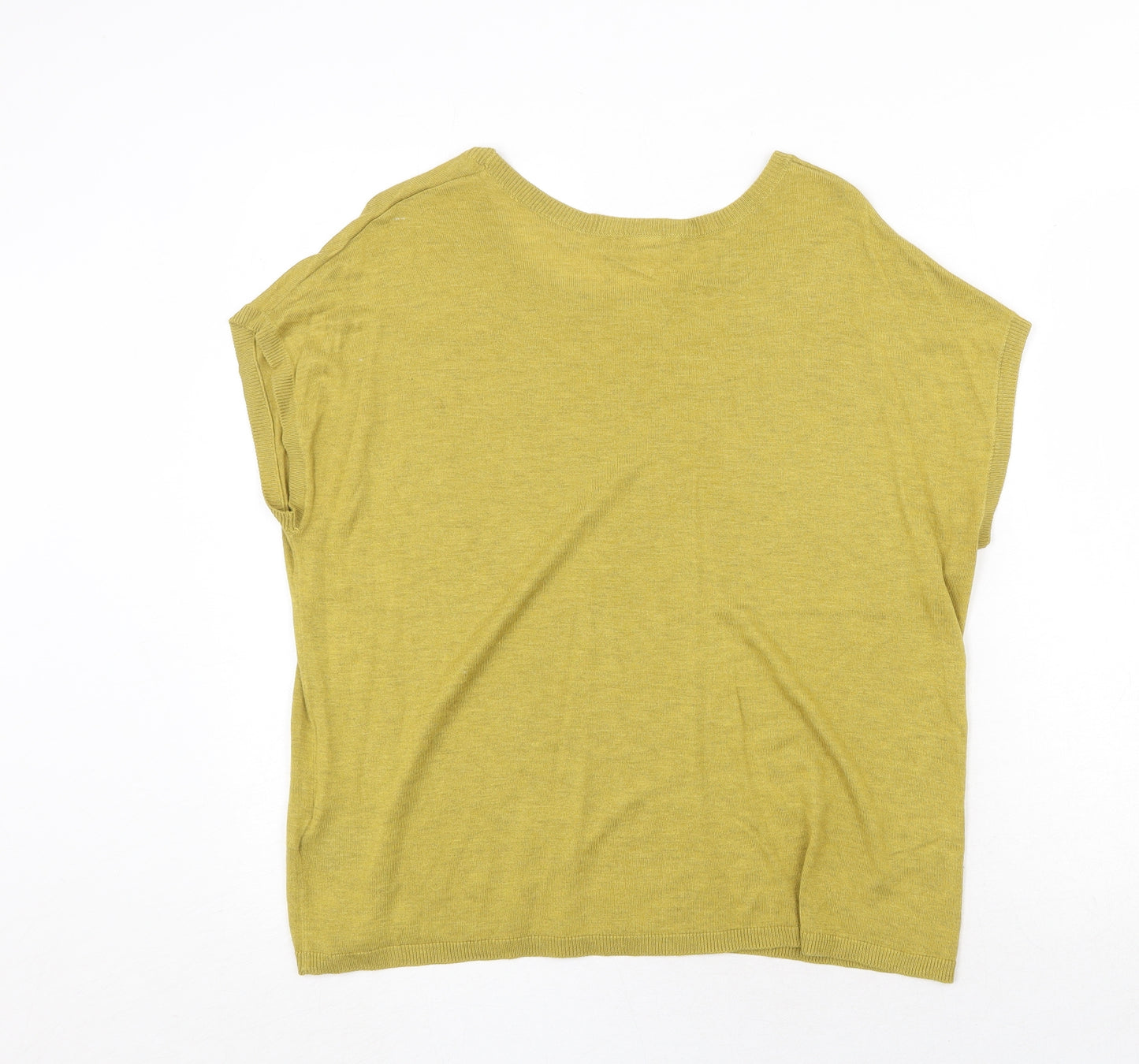 H&M Womens Yellow Round Neck Acrylic Pullover Jumper Size L