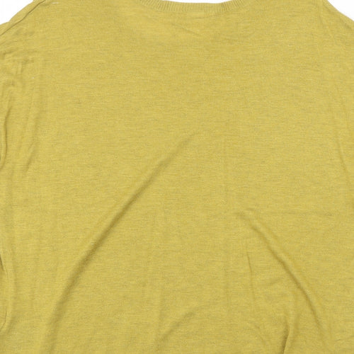 H&M Womens Yellow Round Neck Acrylic Pullover Jumper Size L
