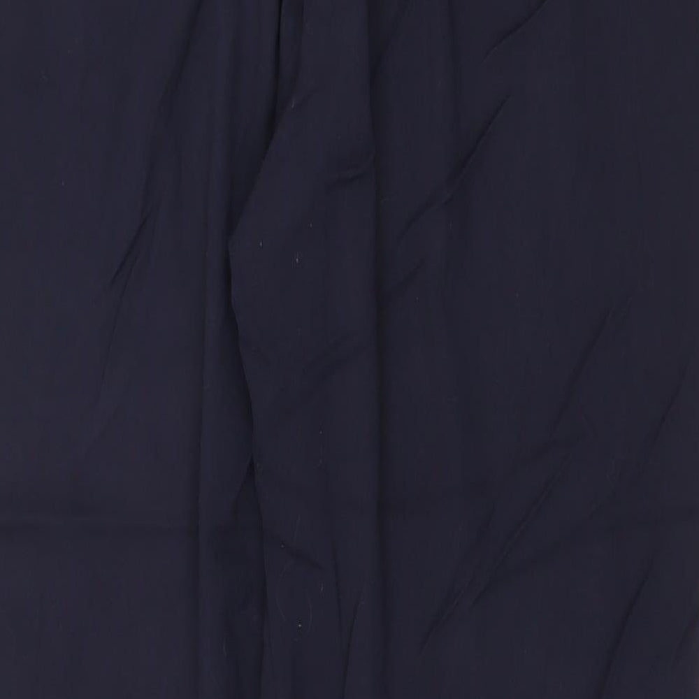 Marks and Spencer Womens Blue Viscose Trousers Size 16 Regular Zip