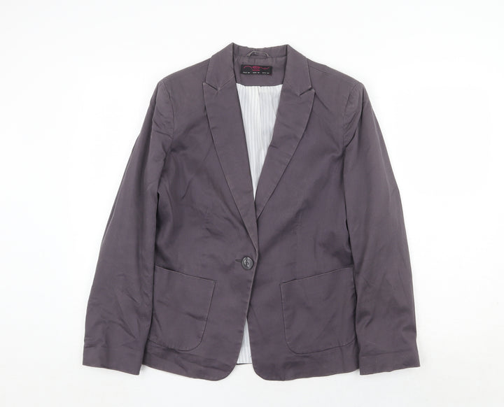 New Look Womens Grey Jacket Blazer Size 12 Button