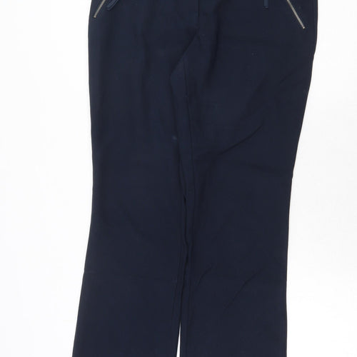 NEXT Womens Blue Polyester Dress Pants Trousers Size 10 Regular Zip