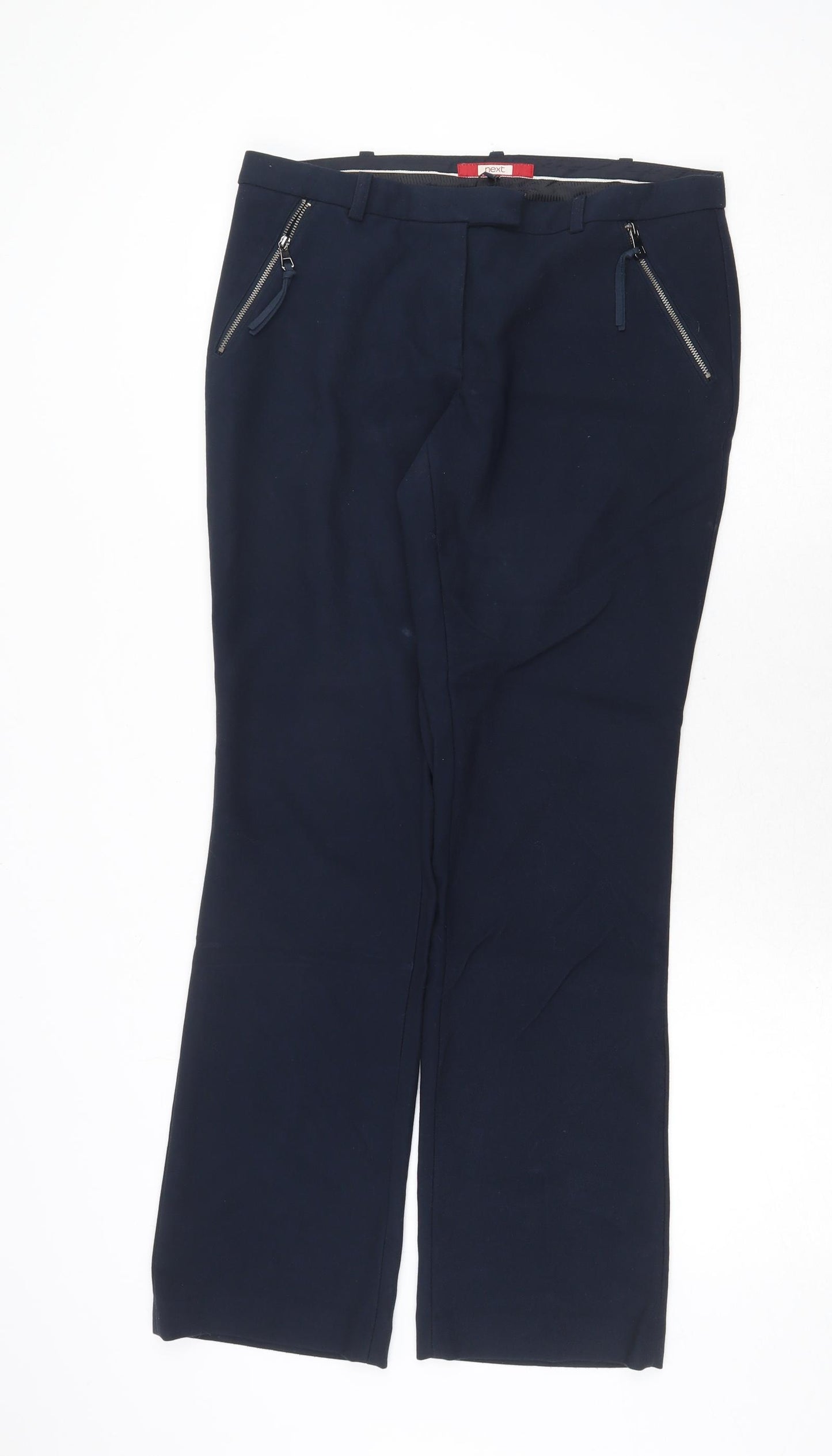 NEXT Womens Blue Polyester Dress Pants Trousers Size 10 Regular Zip