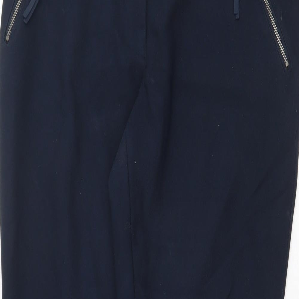 NEXT Womens Blue Polyester Dress Pants Trousers Size 10 Regular Zip