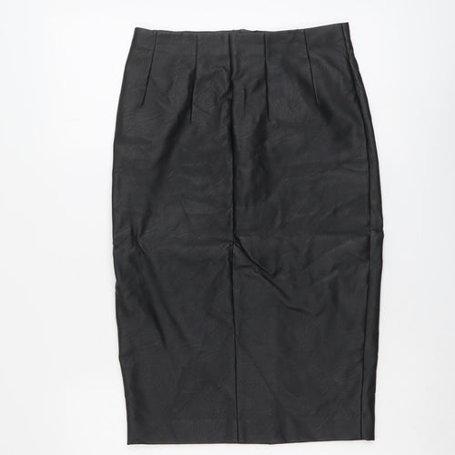 Oasis Womens Black Polyester A-Line Skirt Size 8 Zip