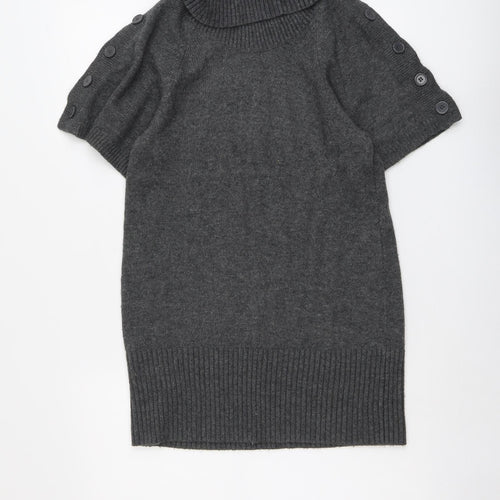 Warehouse Womens Grey Roll Neck Viscose Pullover Jumper Size 12