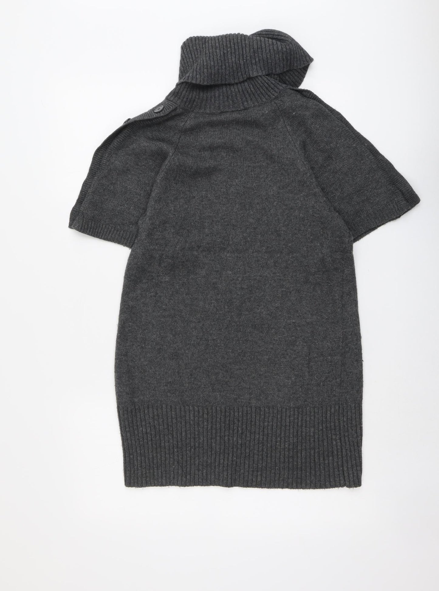 Warehouse Womens Grey Roll Neck Viscose Pullover Jumper Size 12