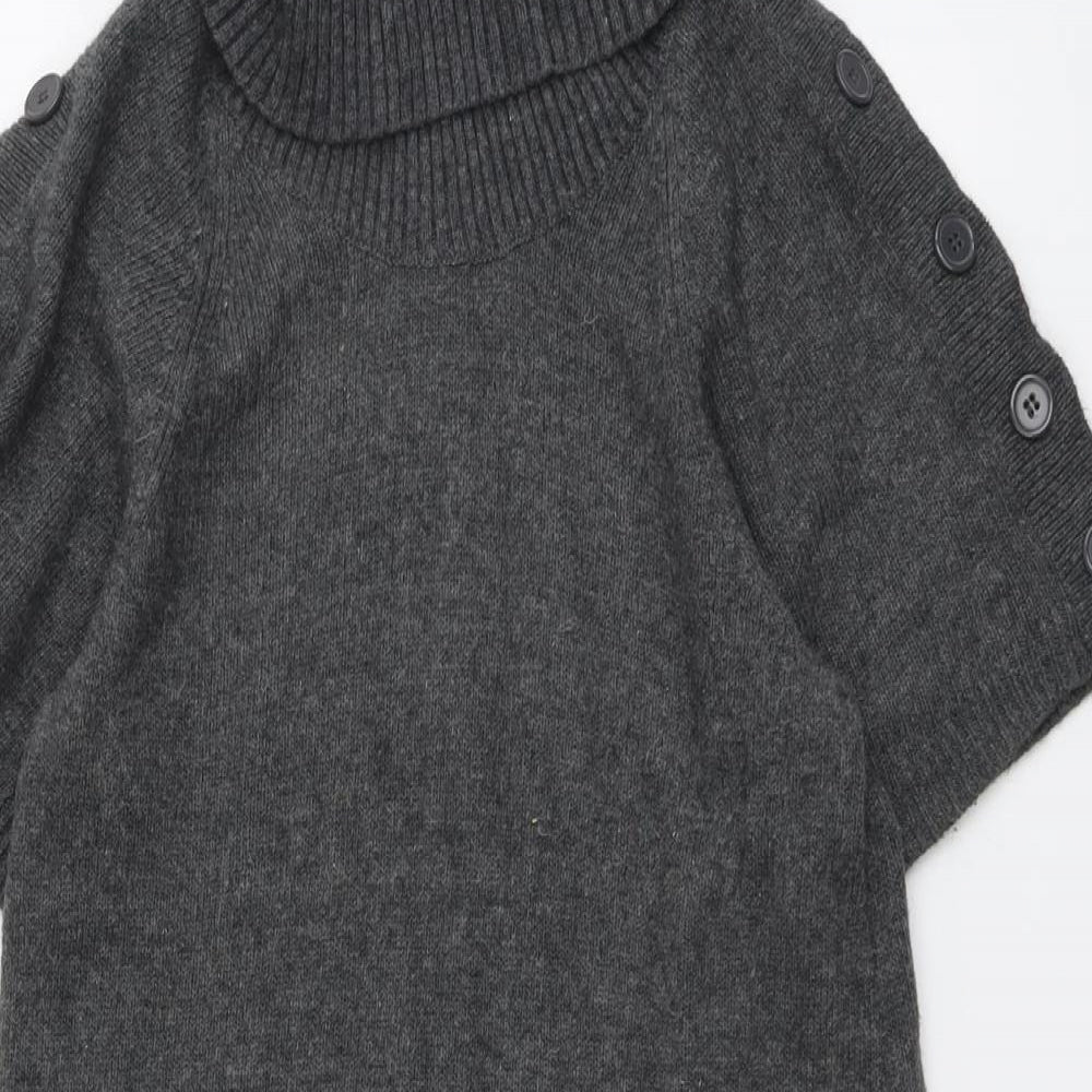 Warehouse Womens Grey Roll Neck Viscose Pullover Jumper Size 12