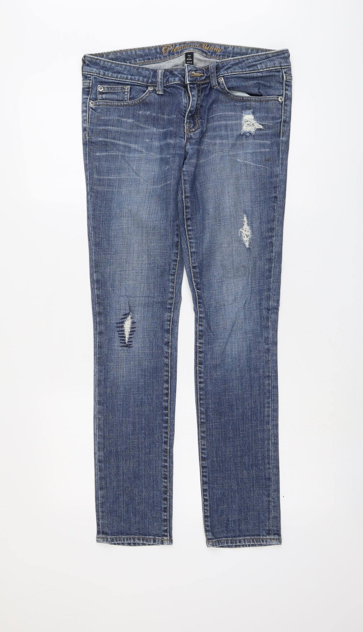 Gap Womens Beige Cotton Straight Jeans Size 6 L31 in Regular Button