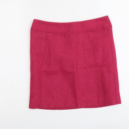 H&M Womens Pink Polyester A-Line Skirt Size S Snap