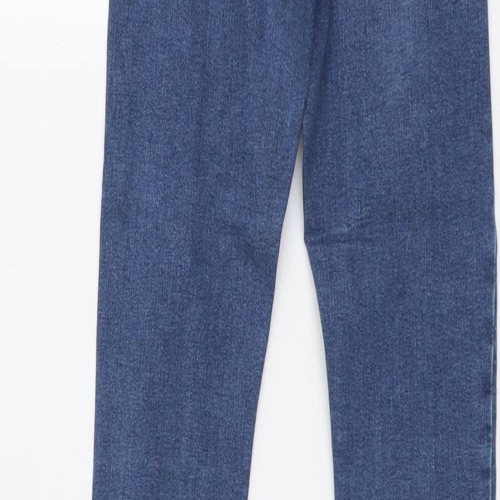 Topshop Womens Blue Cotton Straight Jeans Size 23 in L26 in Regular Button