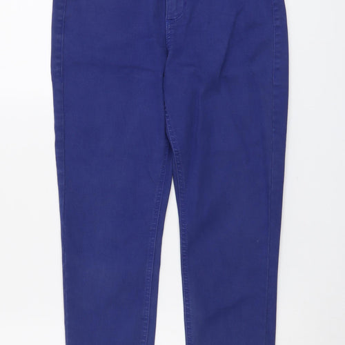 Marks and Spencer Womens Blue Cotton Skinny Jeans Size 10 L27 in Regular Button