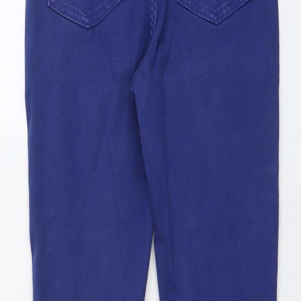 Marks and Spencer Womens Blue Cotton Skinny Jeans Size 10 L27 in Regular Button