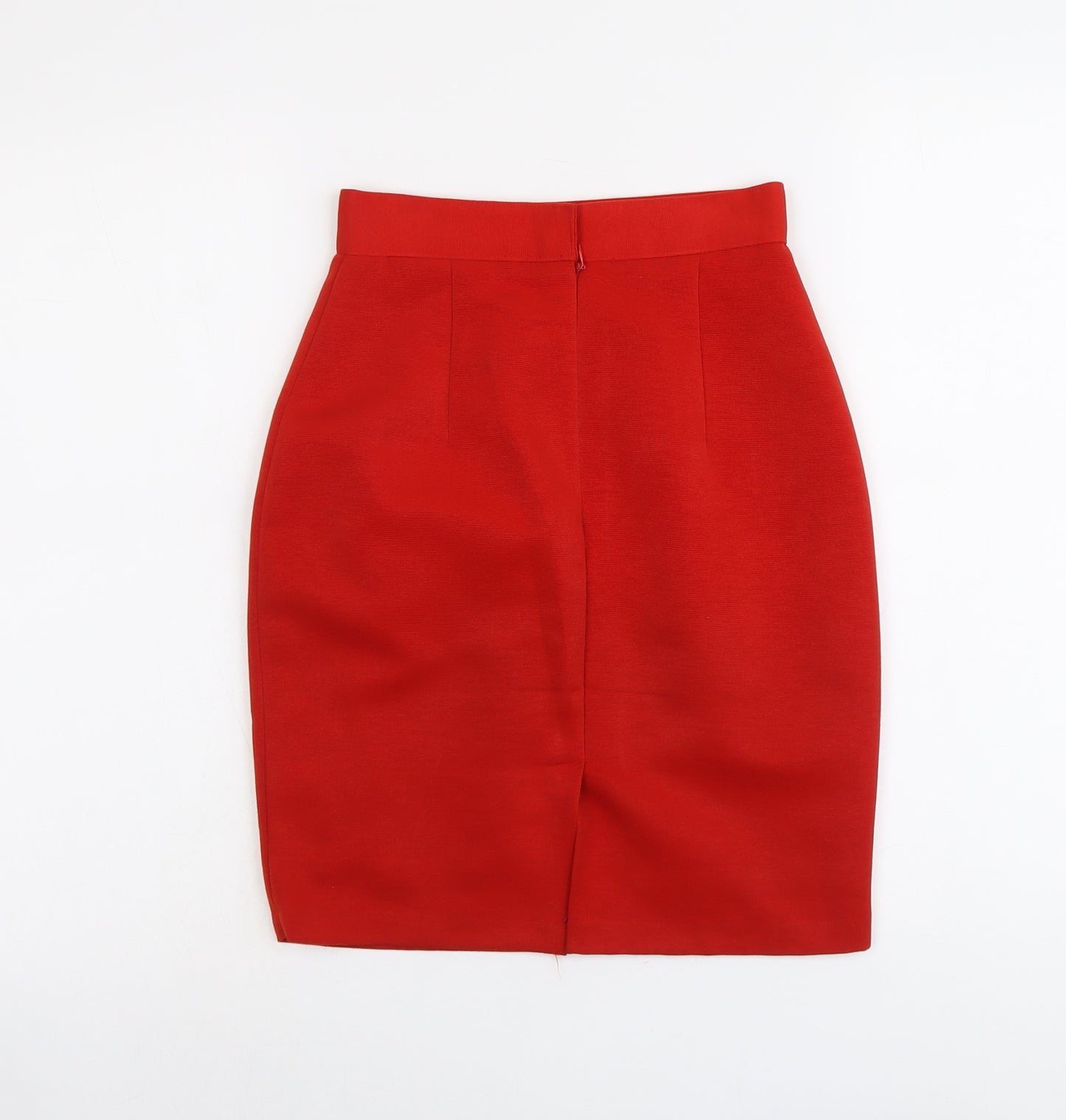 After Work Womens Red Polyester A-Line Skirt Size S Zip