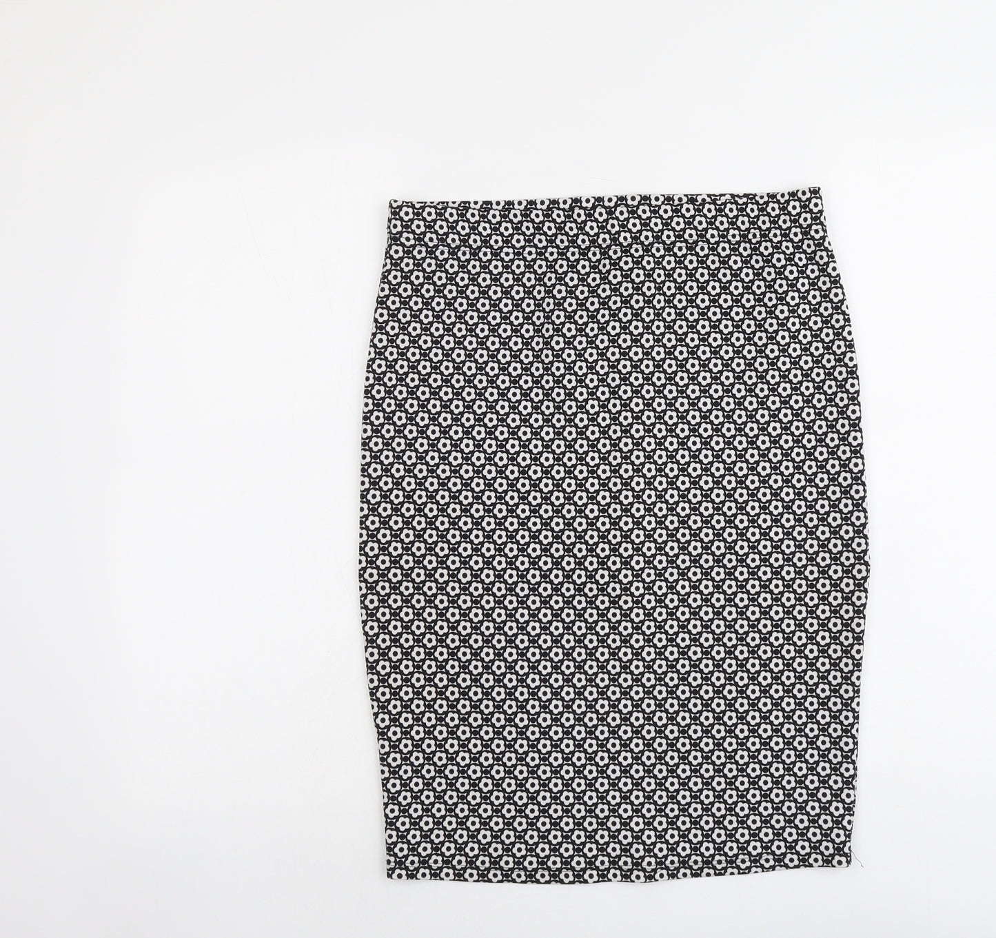Woolworths Womens Black Floral Polyester A-Line Skirt Size M