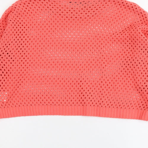 Republic Womens Pink Round Neck Acrylic Pullover Jumper Size 10