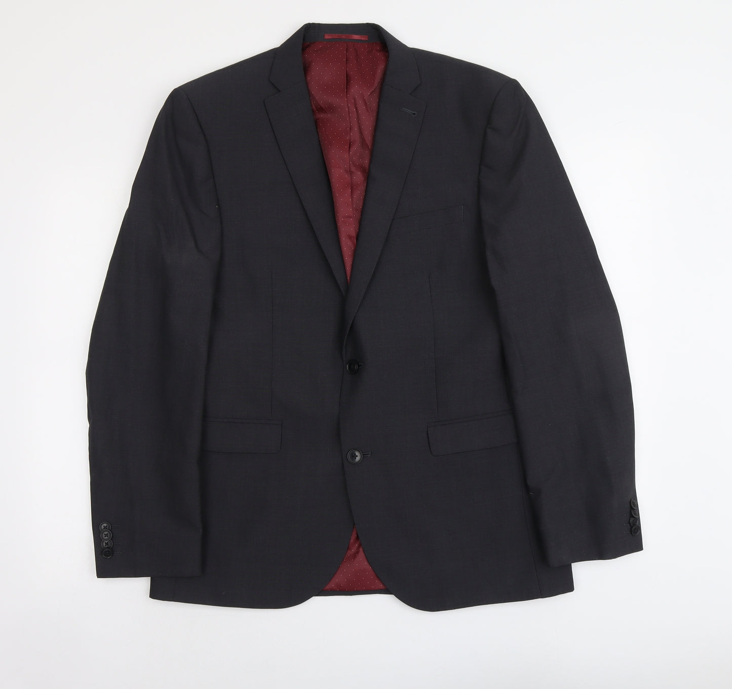 NEXT Mens Grey Wool Jacket Suit Jacket Size L Regular