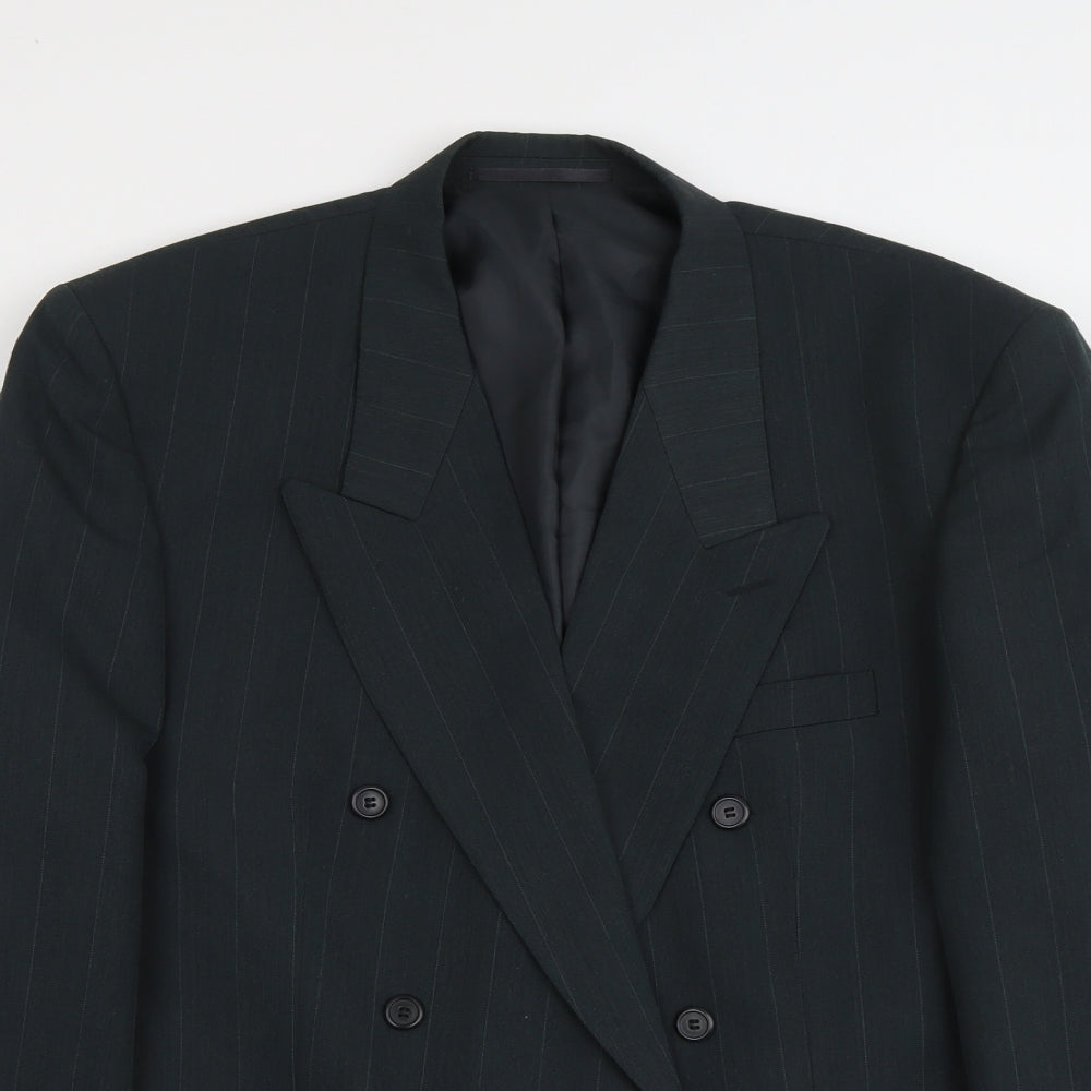 Burton Mens Grey Striped Polyester Jacket Suit Jacket Size L Regular