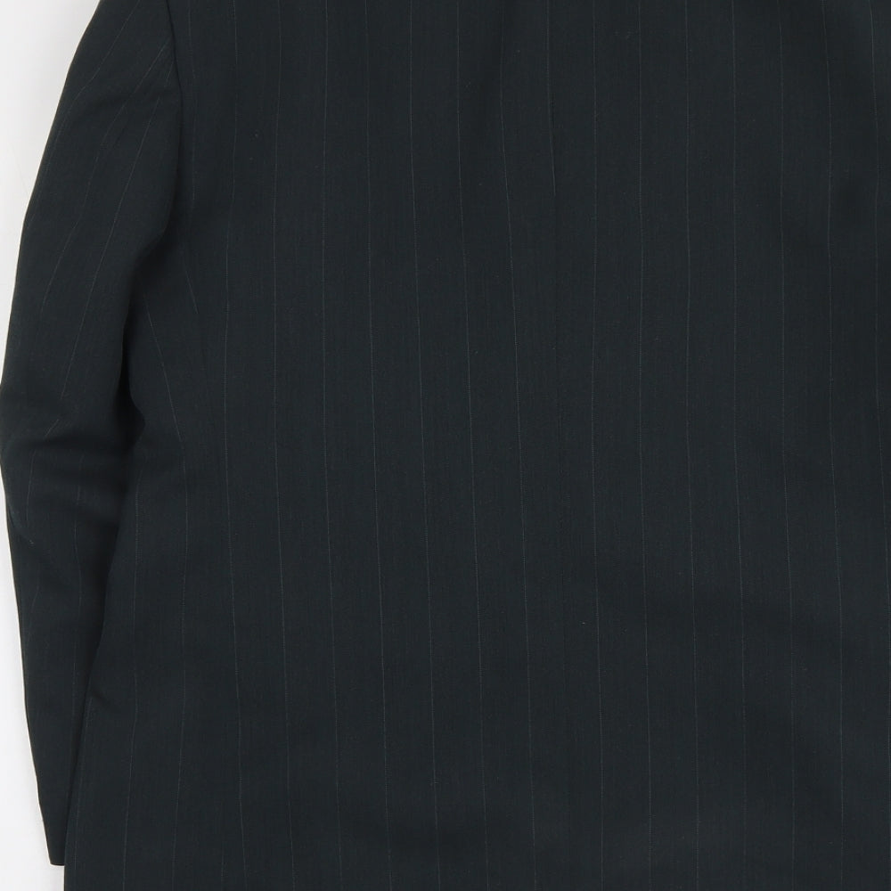 Burton Mens Grey Striped Polyester Jacket Suit Jacket Size L Regular