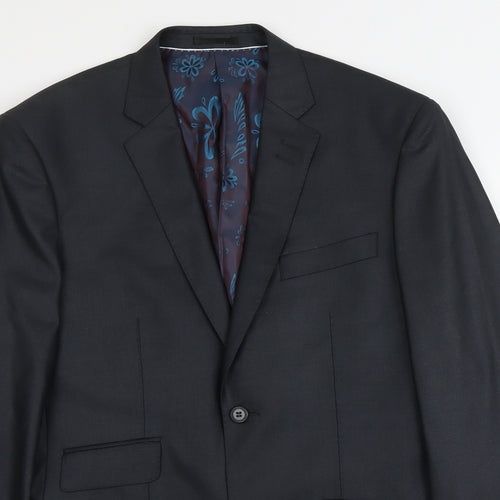 Milan Mens Grey Polyester Jacket Suit Jacket Size M Regular