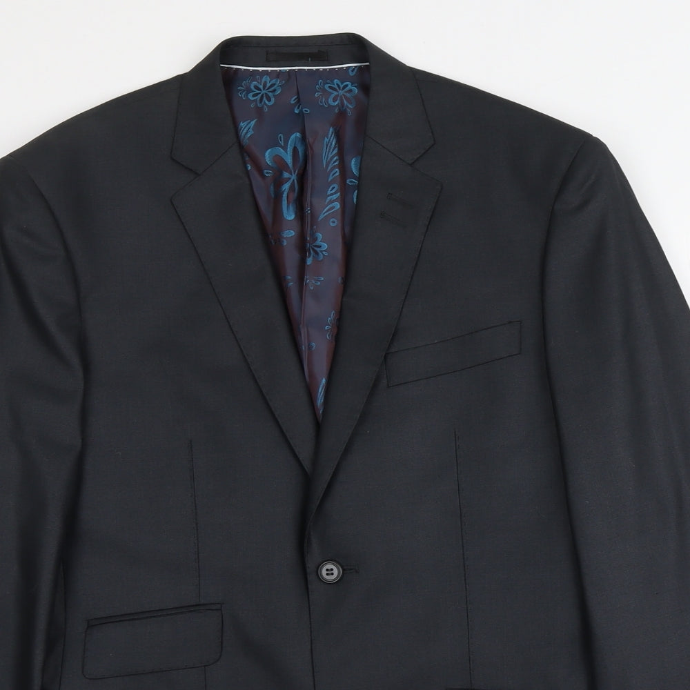 Milan Mens Grey Polyester Jacket Suit Jacket Size M Regular