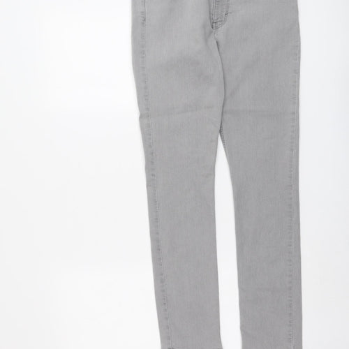 H&M Womens Grey Cotton Straight Jeans Size 28 in L29 in Regular Button